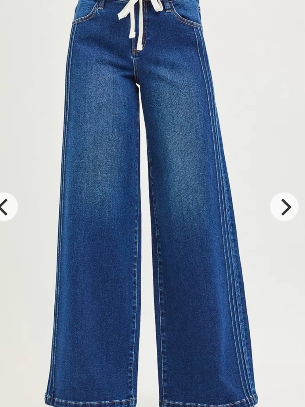 Risen Mid Rise Pintuck Side Wide Leg Jeans- Womens 5 or 27